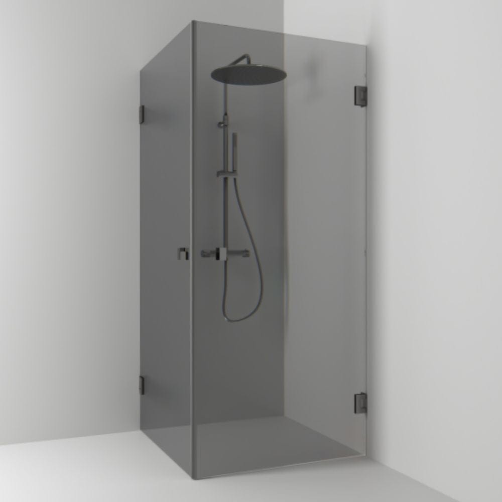 Svedbergs 180° Dusjhjørne Rett Blyantpenn svart / 80x80cm / Røykfarget glass Svedbergs Dusjhjørne SV-623888