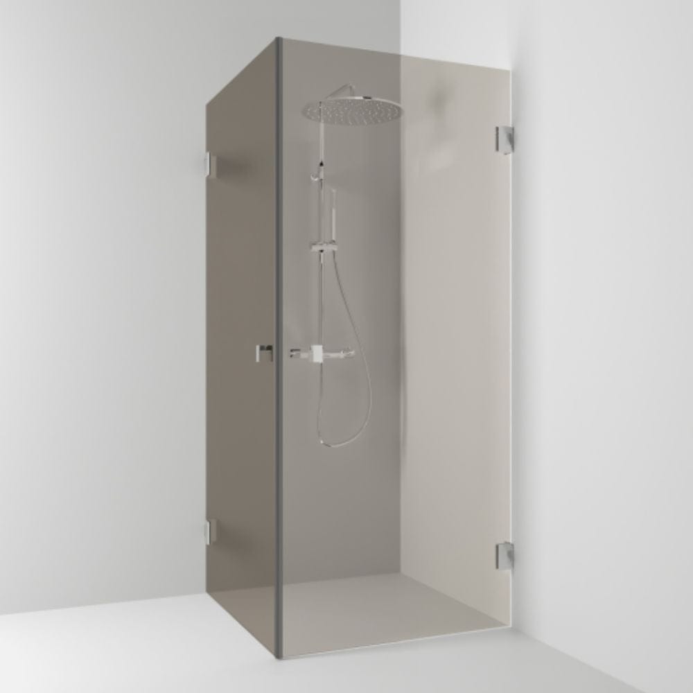 Svedbergs 180° Dusjhjørne Rett Krom / 80x80cm / Bronsefarget glass Svedbergs Dusjhjørne SV-653988