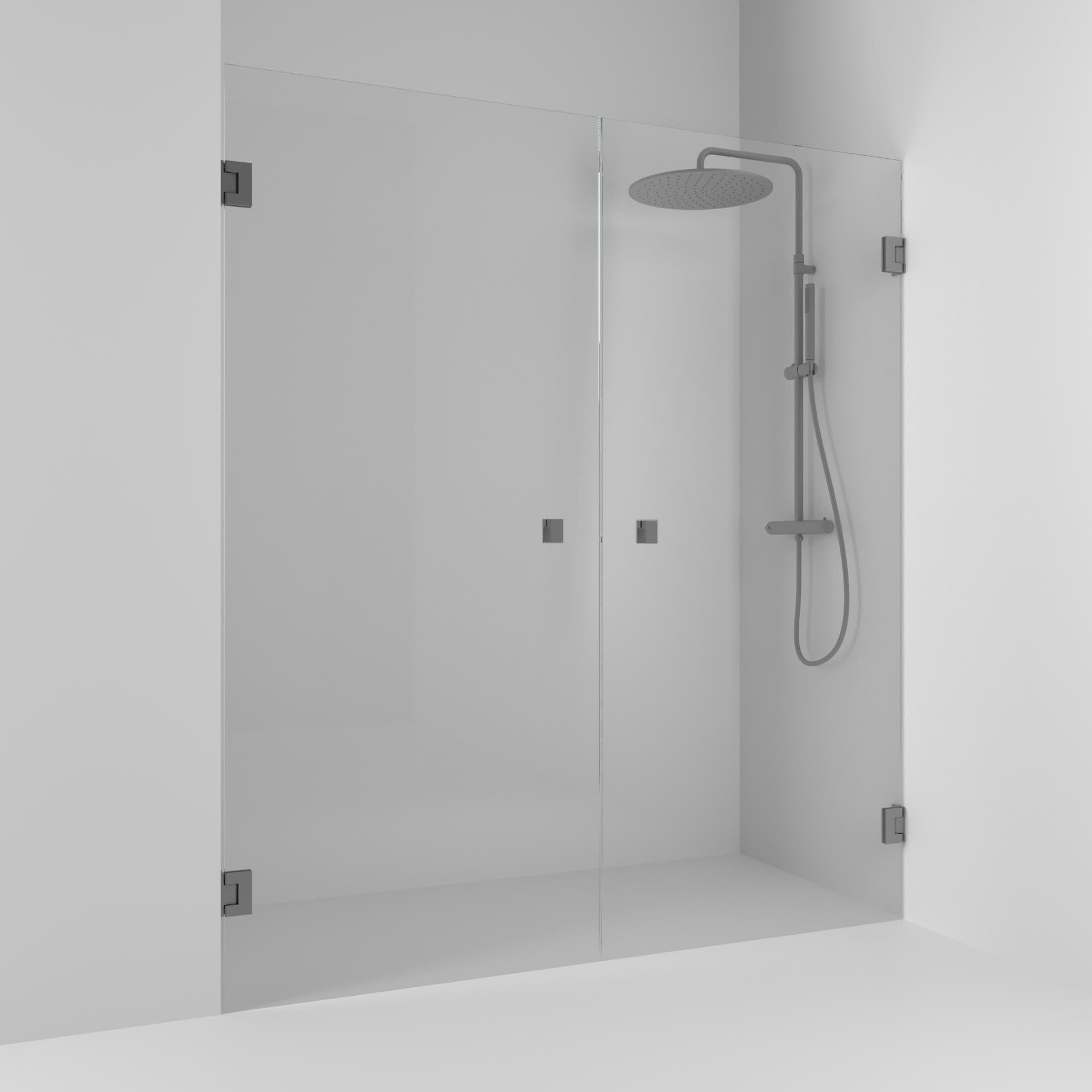 Svedbergs 180° Dusjnisje Dobbel Blyantpenn svart / 156,5cm / Klart glass Svedbergs Dusjnisje SV-625716