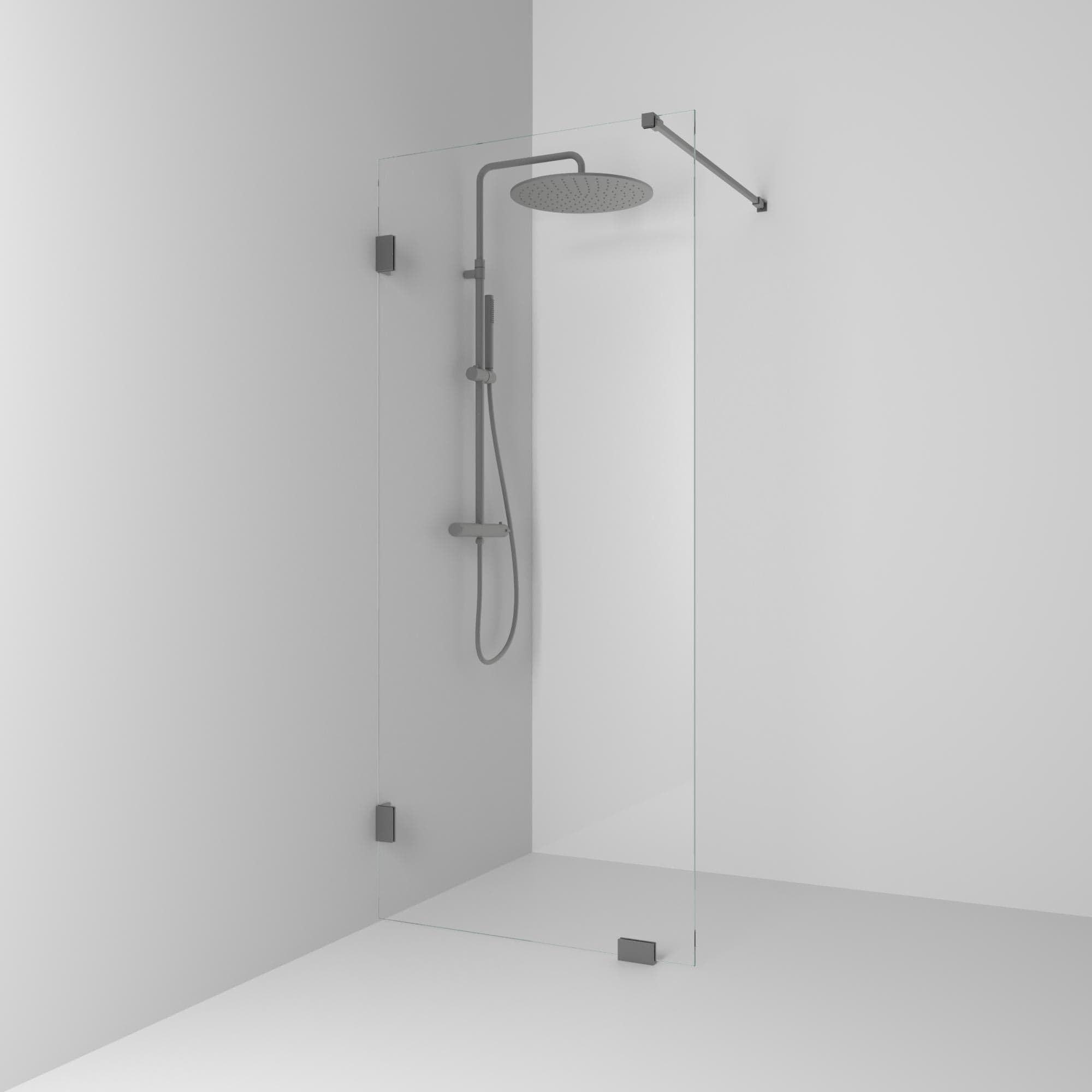 Svedbergs 180° Dusjvegg med fot og stag Svedbergs Dusjvegg