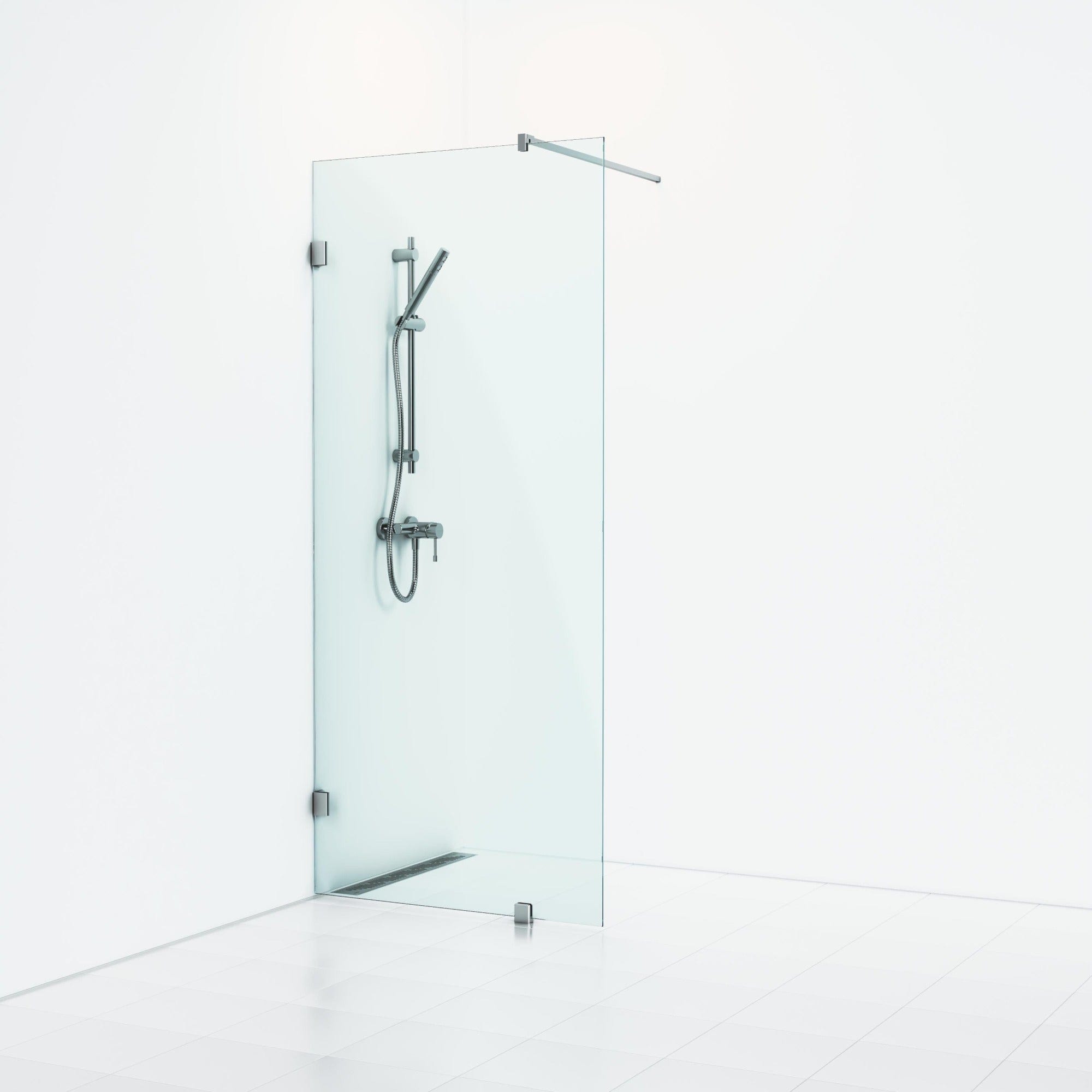 Svedbergs 180° Dusjvegg med fot og stag Svedbergs Dusjvegg