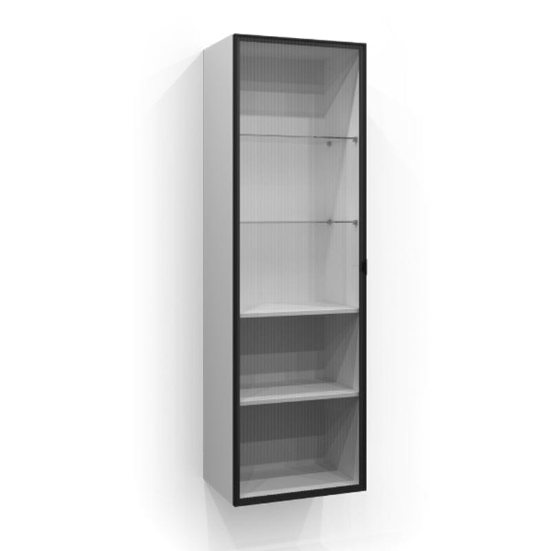 Svedbergs Høyskap Vitrine Dør med glass 160cm / 50cm / Svart matt + Linjeglass Svedbergs Høyskap bad SV-7160502-3