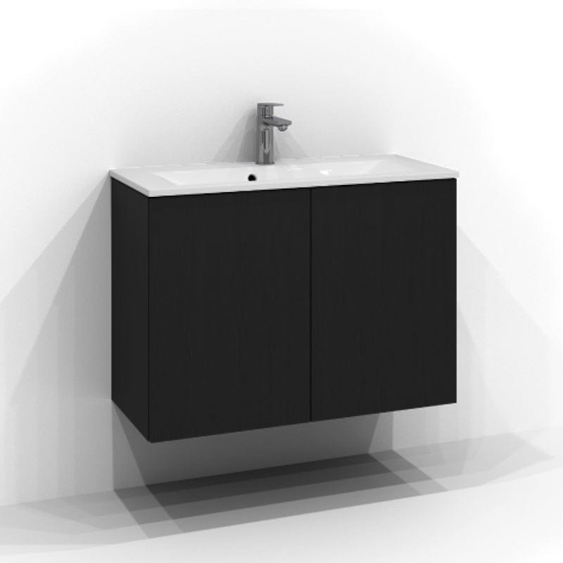 Svedbergs Poem Servantskap 2 dører B50-80xH57xD35, Slim - Plan Svart ask / 80cm Svedbergs Servantskap SV-3358143