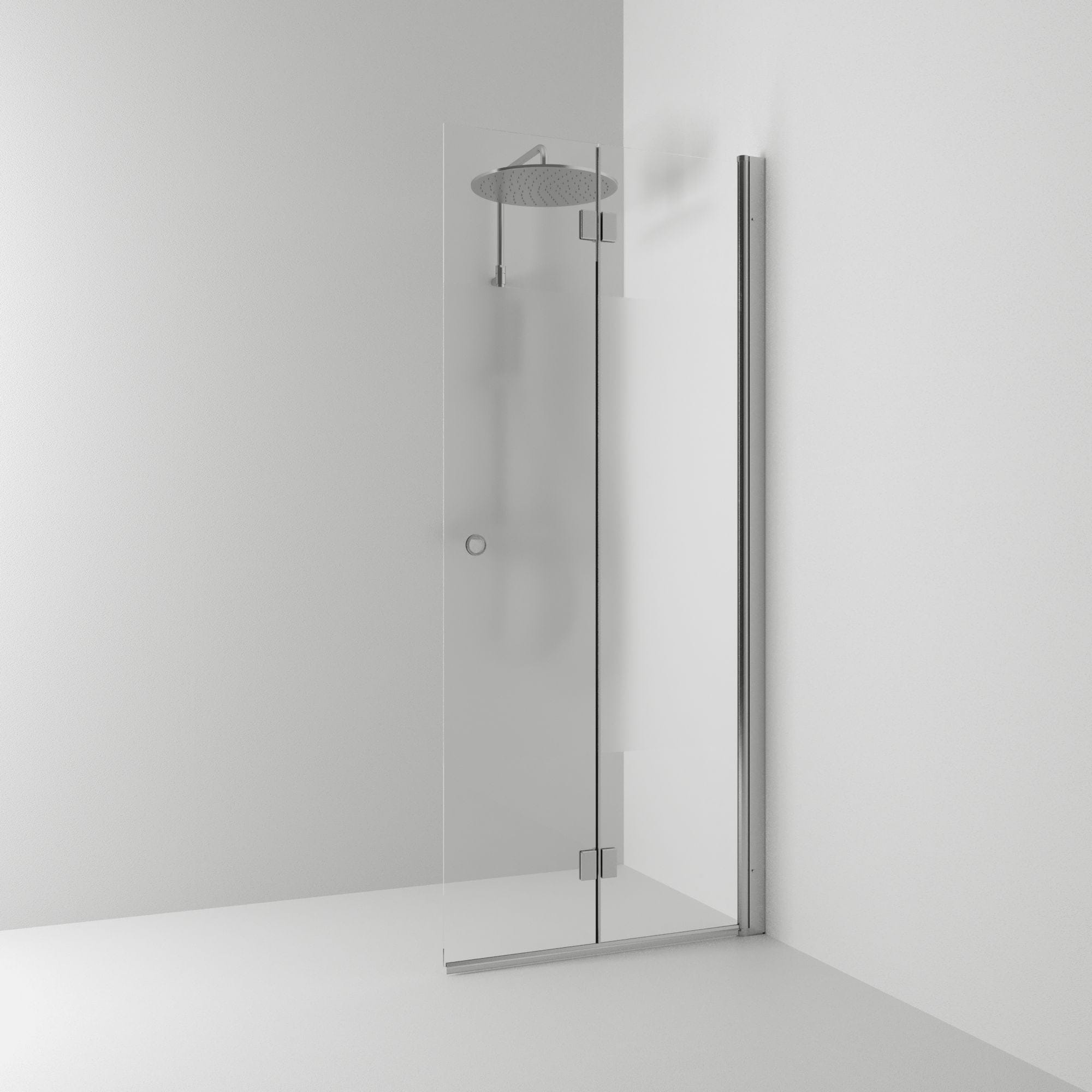 Svedbergs Skoga Dusjdør Leddet Matt aluminium / 67cm / Halvfrostet glass Svedbergs Dusjdør SV-61409370