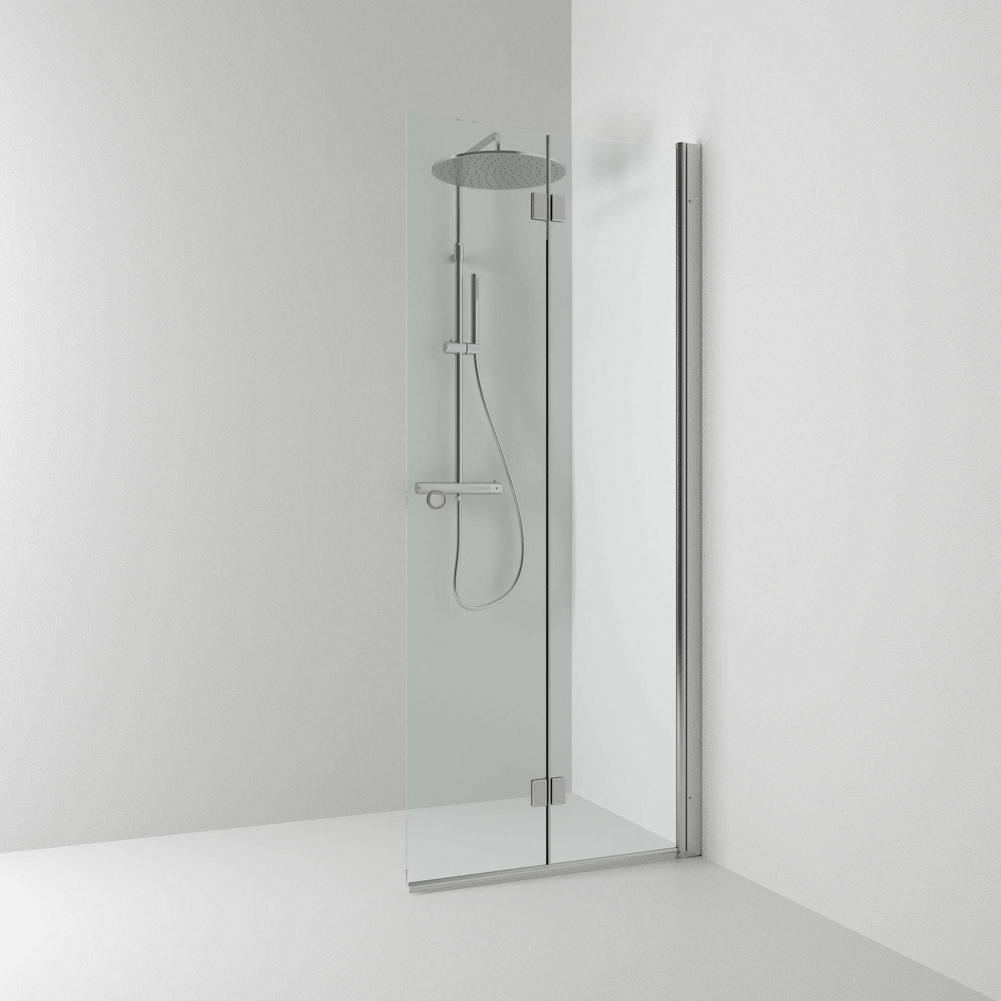 Svedbergs Skoga Dusjdør Leddet Matt aluminium / 67cm / Klart glass Svedbergs Dusjdør SV-61407370