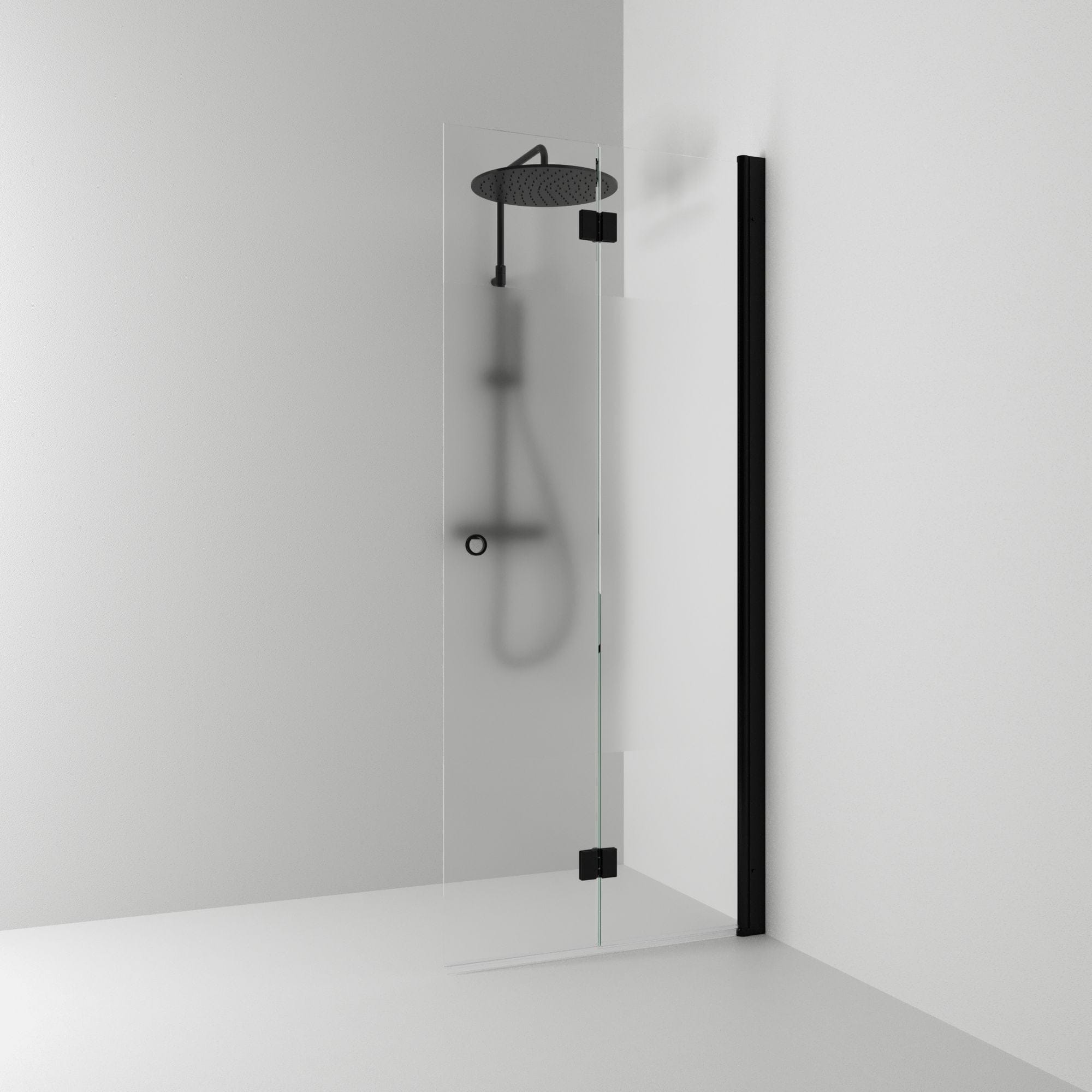 Svedbergs Skoga Dusjdør Leddet Svart matt / 67cm / Halvfrostet glass Svedbergs Dusjdør SV-61409270