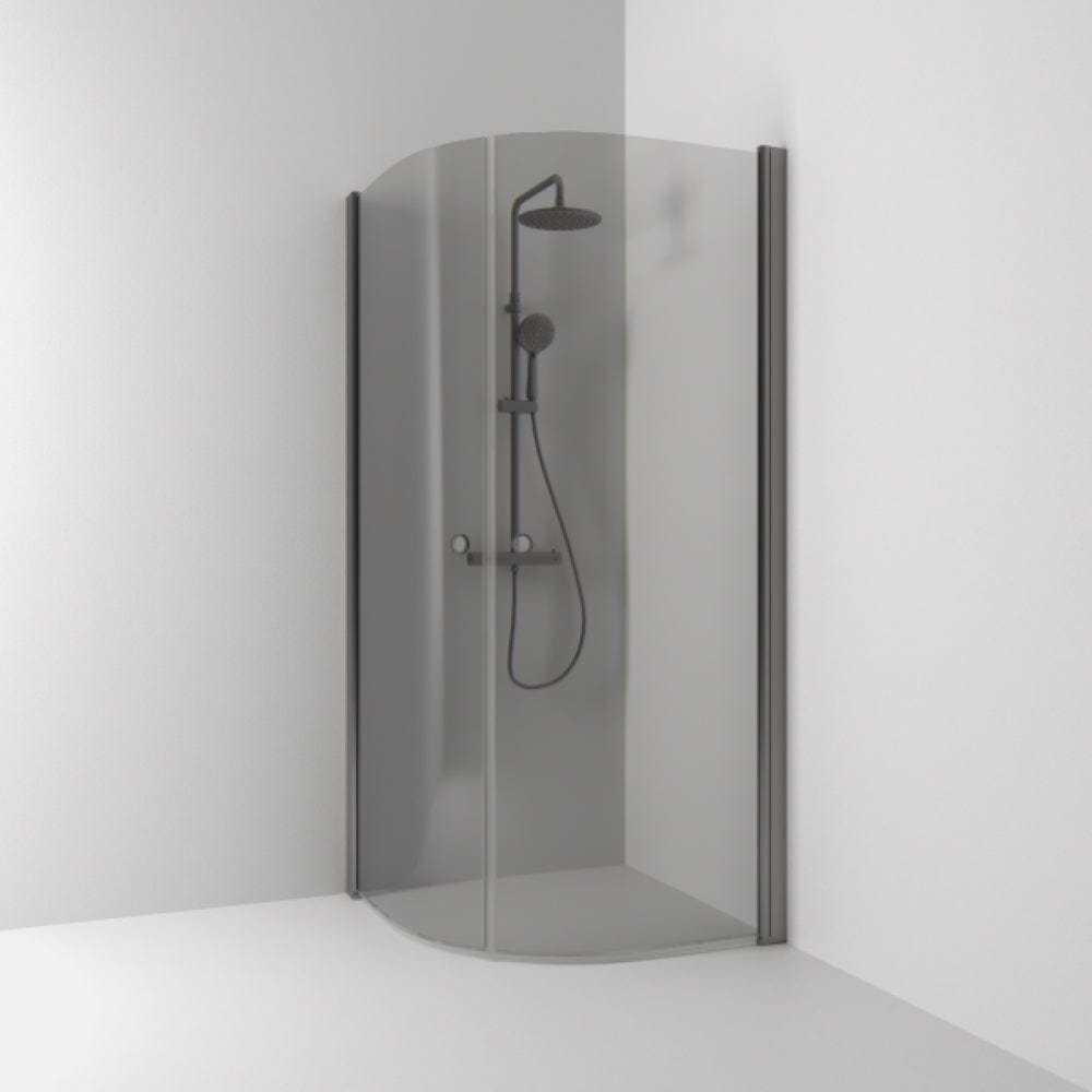 Svedbergs Skoga Dusjhjørne Buet Hullgrep Blyantpenn svart / 90x90cm / Røkfarget glass Svedbergs Dusjhjørne SV-60611599