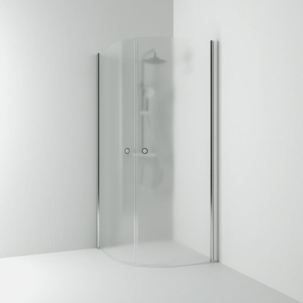 Svedbergs Skoga Dusjhjørne Buet Hullgrep Krom / 80x80cm / Frostet glass Svedbergs Dusjhjørne SV-60608488