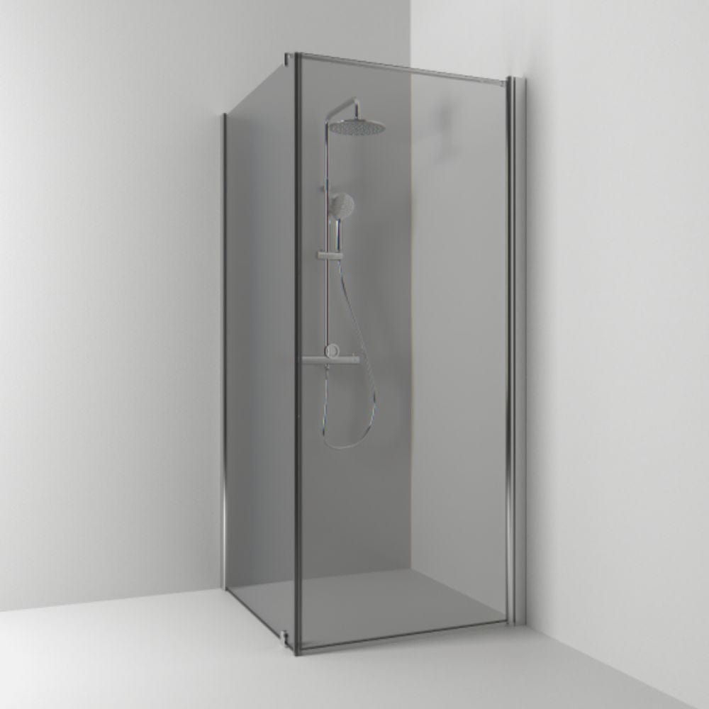 Svedbergs Skoga Dusjhjørne Kombi (vegg+dør) Krom / 73x70cm / Røkfarget glass Svedbergs Dusjhjørne SV-62011477