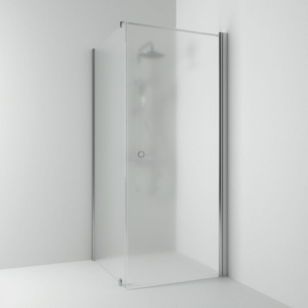 Svedbergs Skoga Dusjhjørne Kombi (vegg+dør) Matt aluminium / 73x70cm / Frostet glass Svedbergs Dusjhjørne SV-62008377