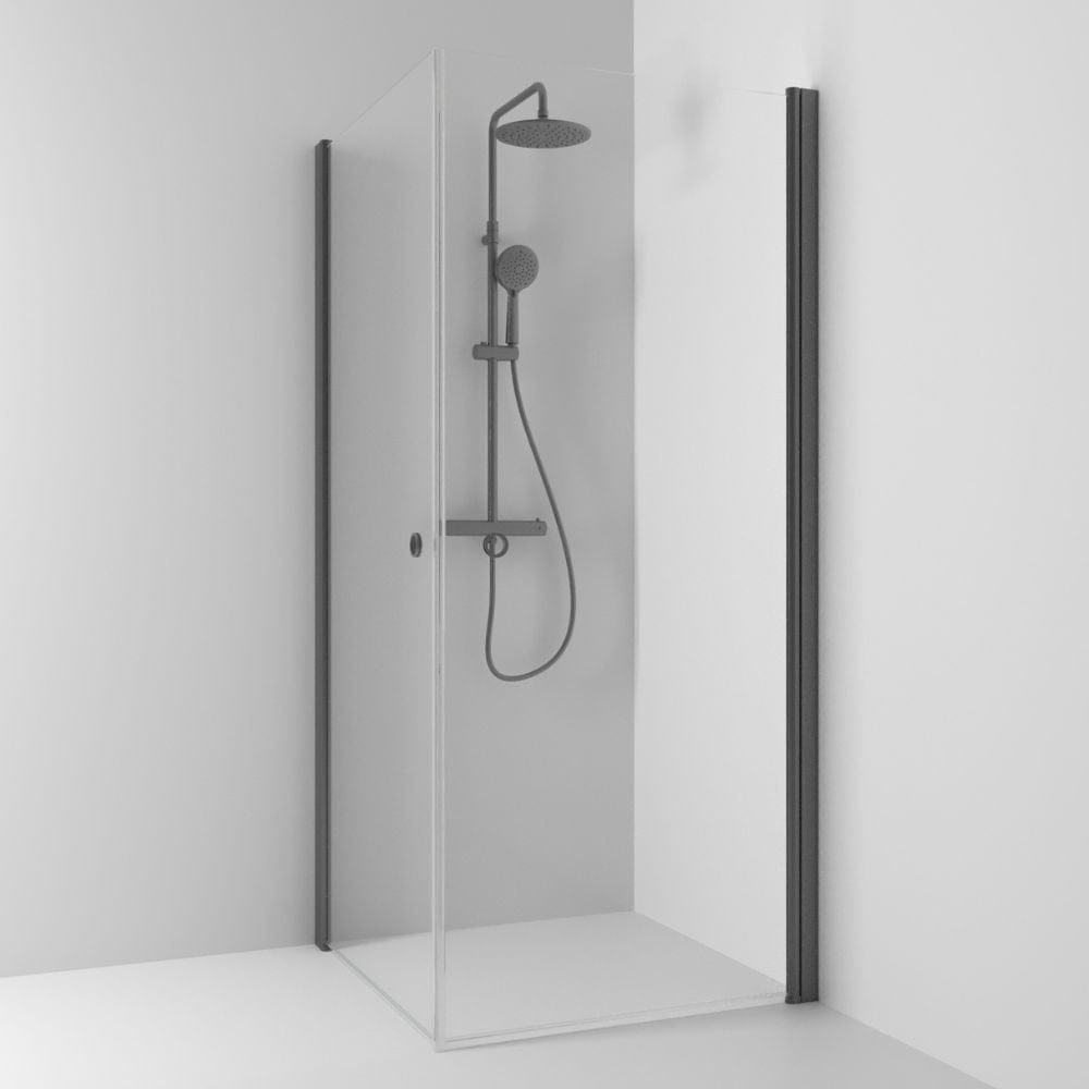 Svedbergs Skoga Dusjhjørne Rett Hullgrep Blyantpenn svart 80x80cm / Klart glass Svedbergs Dusjhjørne SV-63507588