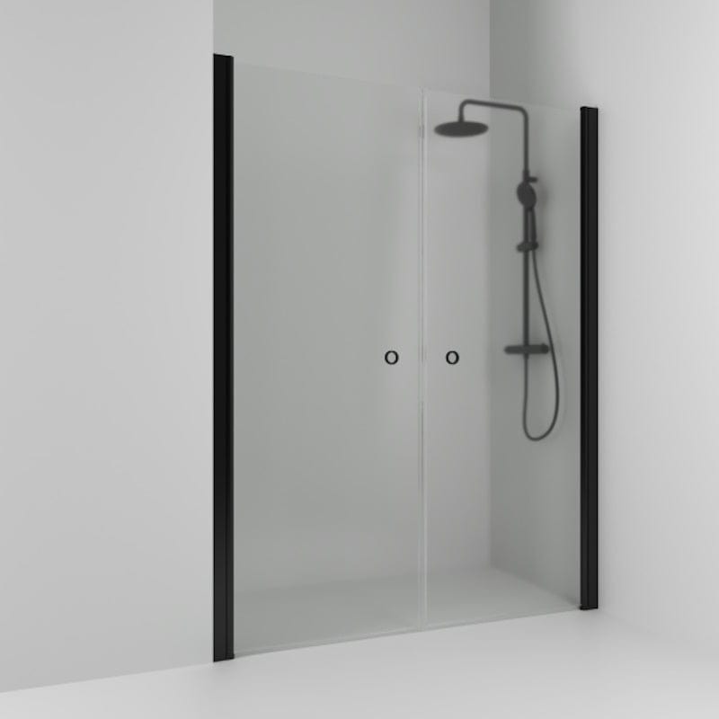 Svedbergs Skoga Dusjnisje Rett Dobbel Svart matt / 138cm / Frostet glass Svedbergs Dusjnisje SV-60208270