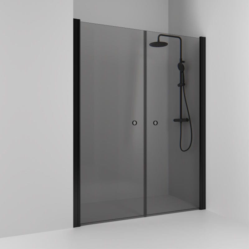 Svedbergs Skoga Dusjnisje Rett Dobbel Svart matt / 138cm / Røkfarget glass Svedbergs Dusjnisje SV-60211270