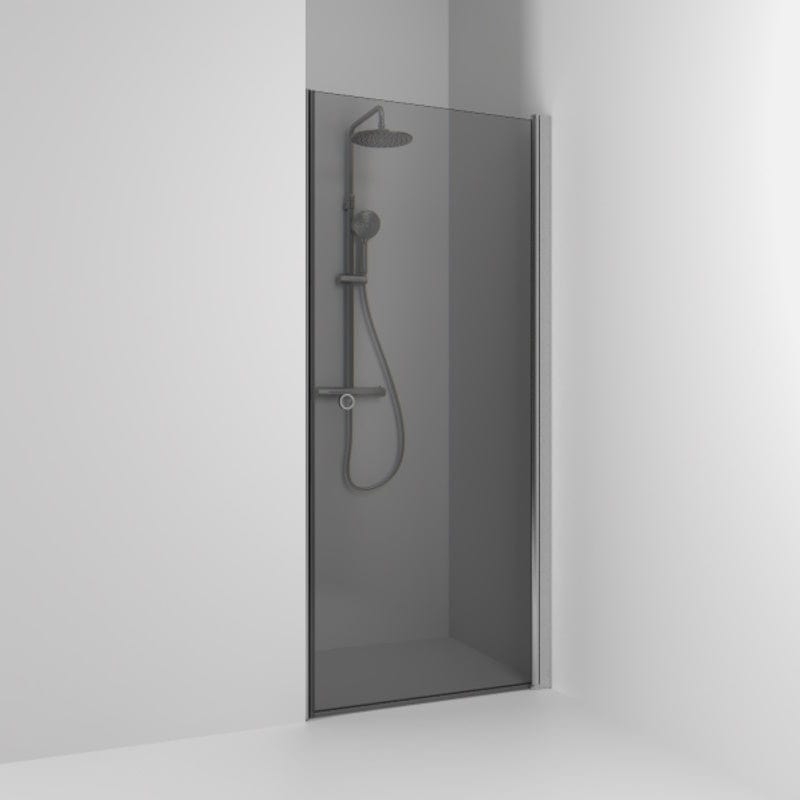 Svedbergs Skoga Dusjnisje Rett Enkel Matt aluminium / 70cm / Røkfarget glass Svedbergs Dusjnisje SV-60103370