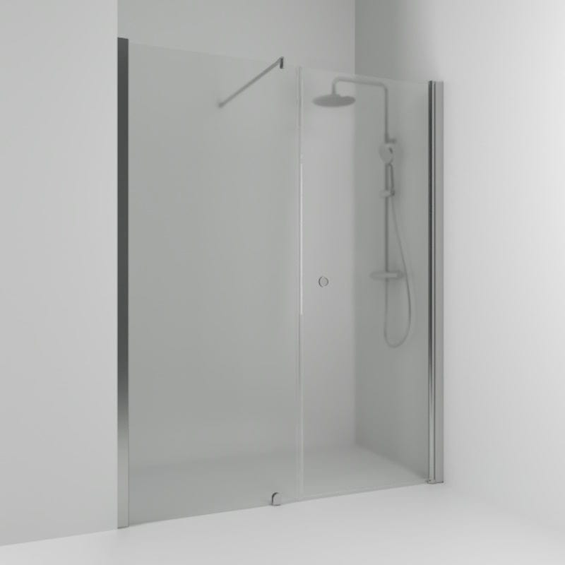 Svedbergs Skoga Dusjnisje Rett Kombi (vegg+dør) Matt aluminium / 140cm / Frostet glass Svedbergs Dusjnisje SV-61908377