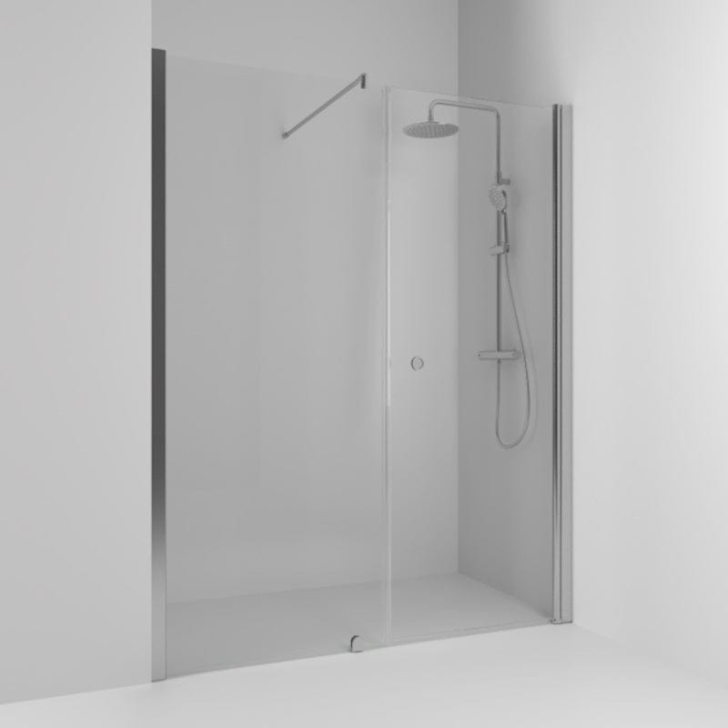 Svedbergs Skoga Dusjnisje Rett Kombi (vegg+dør) Matt aluminium / 140cm / Klart glass Svedbergs Dusjnisje SV-61907377