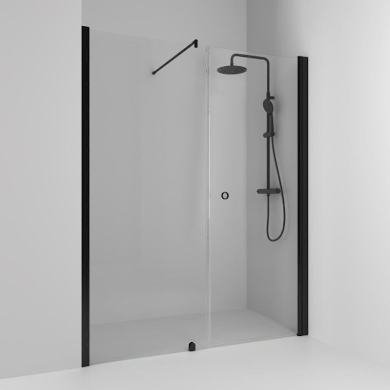 Svedbergs Skoga Dusjnisje Rett Kombi (vegg+dør) Svart matt / 140cm / Klart glass Svedbergs Dusjnisje SV-61907277