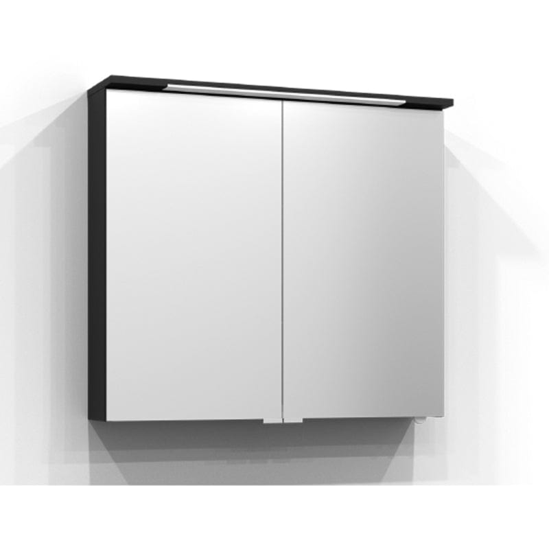 Svedbergs SKURU Speilskap med servantlys 80cm / Svart ask / Nei Svedbergs Speilskap SV-423080