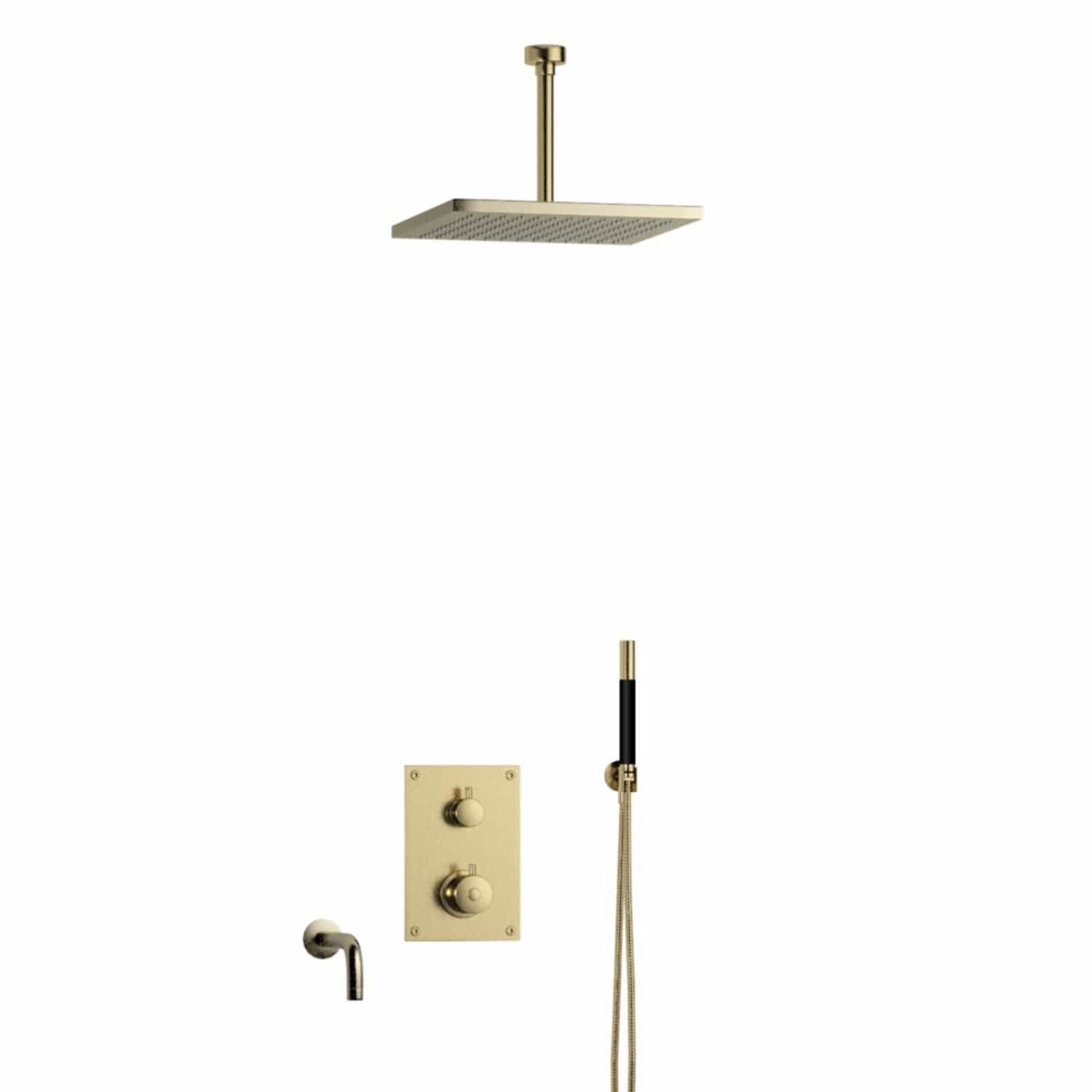 Tapwell BOX7368 Takdusj Innbygging Takmontert Honey gold / 200mm / 300x300mm Tapwell Dusjsett TA-9425415