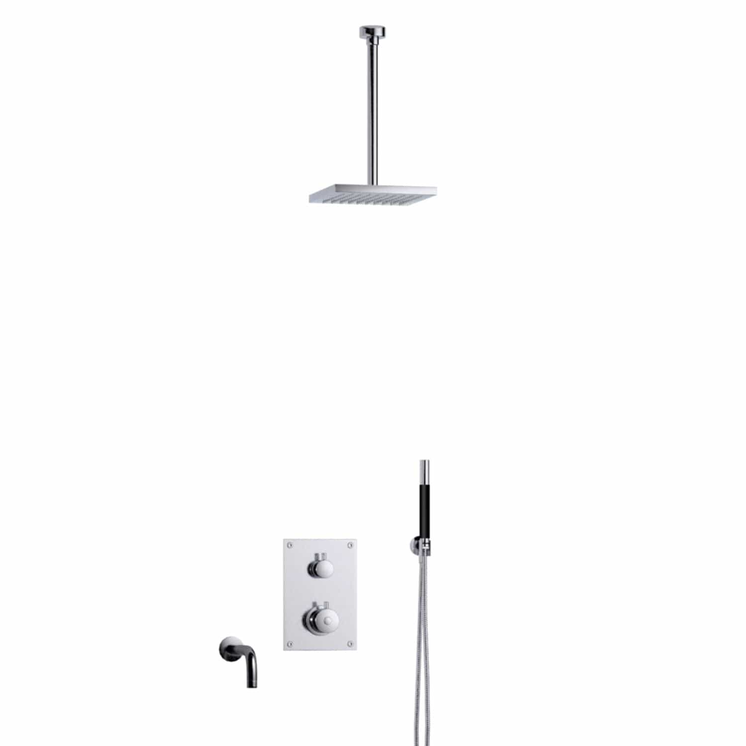 Tapwell BOX7368 Takdusj Innbygging Takmontert Krom / 300mm / 200x200mm Tapwell Dusjsett TA-9425061