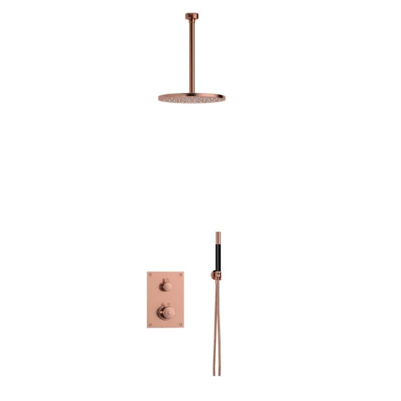 Tapwell Z079 Takdusj Innbygging - komplett Oksiderende kobber / 300mm Tapwell Blandebatteri innbygging TA-9424948