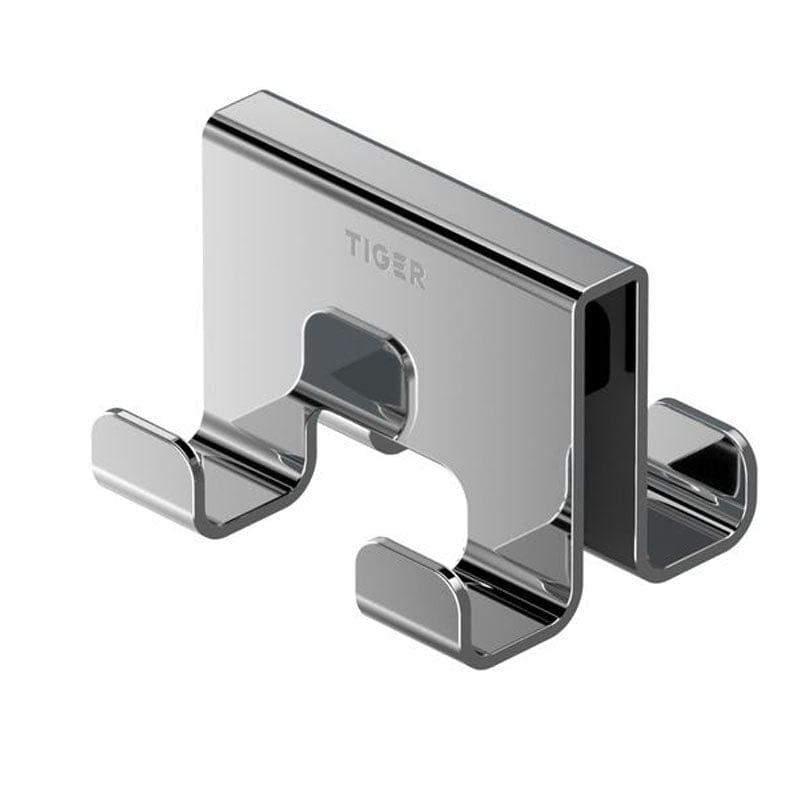 Tiger Caddy dobbel krok til glassvegg Krom Tiger Knagger CO-800293