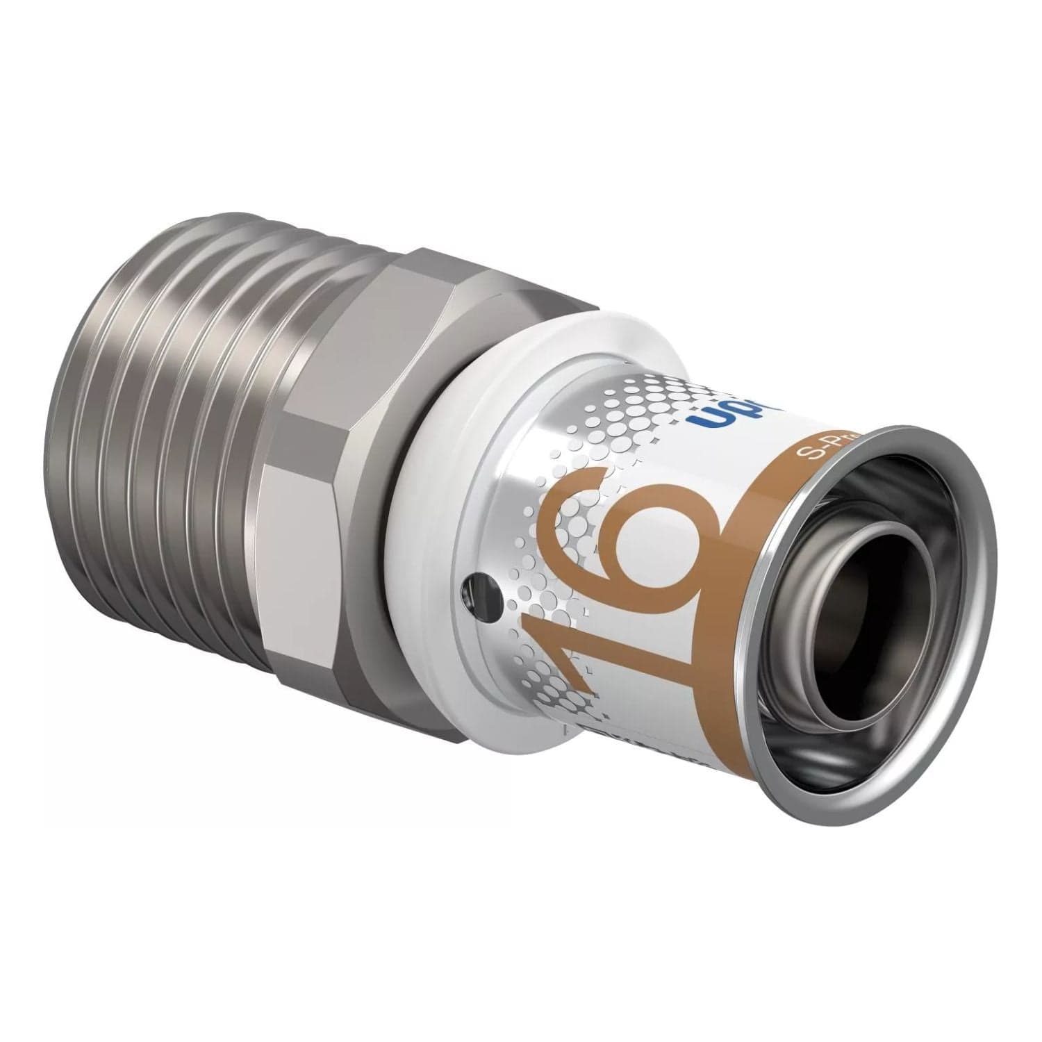 Uponor S-Press Plus Adapter med Utvendig gjenge 16mm-R1/2" Uponor Rør pressfitting HEI-5114427