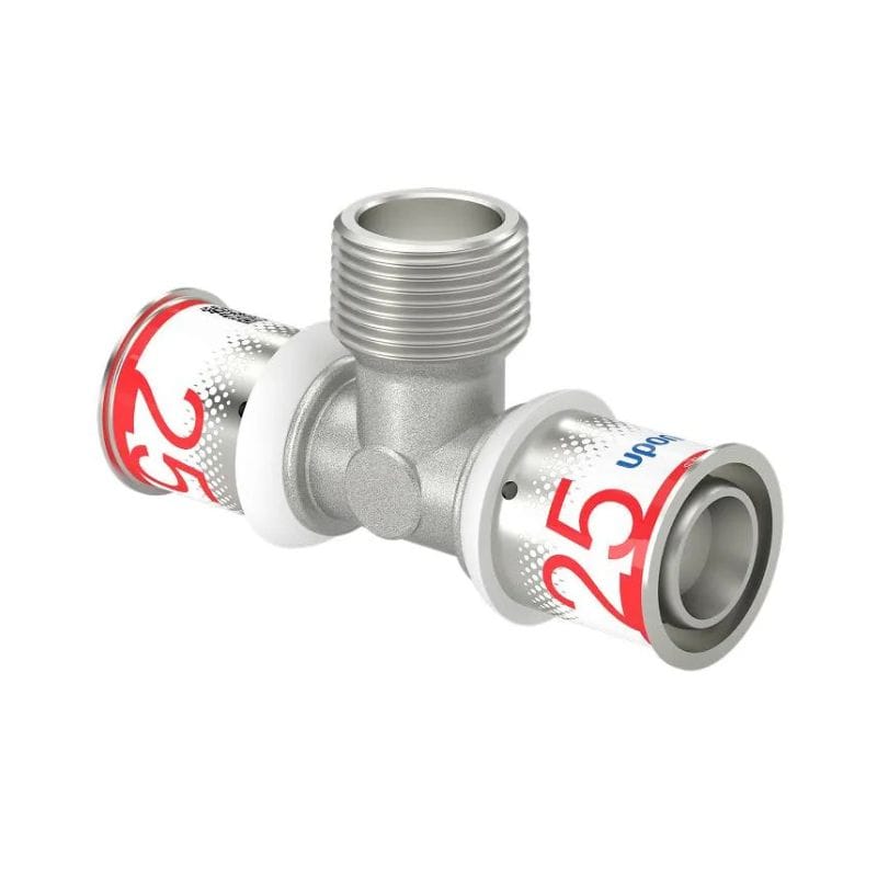 Uponor S-Press Plus T-rør med Utvendig gjenge 25mm-3/4" Uponor T-rør pressfitting HEI-5114512
