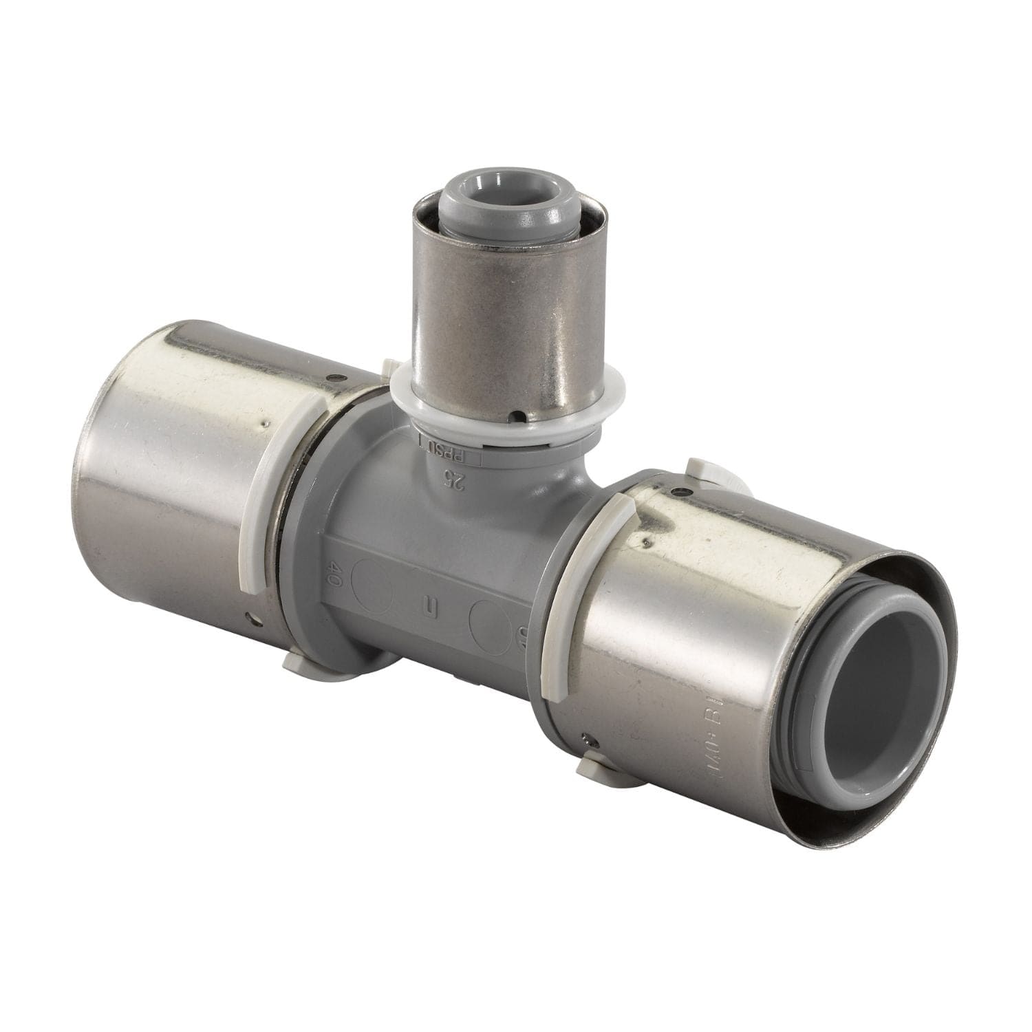 Uponor S-Press PPSU T-rør Kompositt 63x25x63 Uponor Rørdeler tappevann HEI-5114372