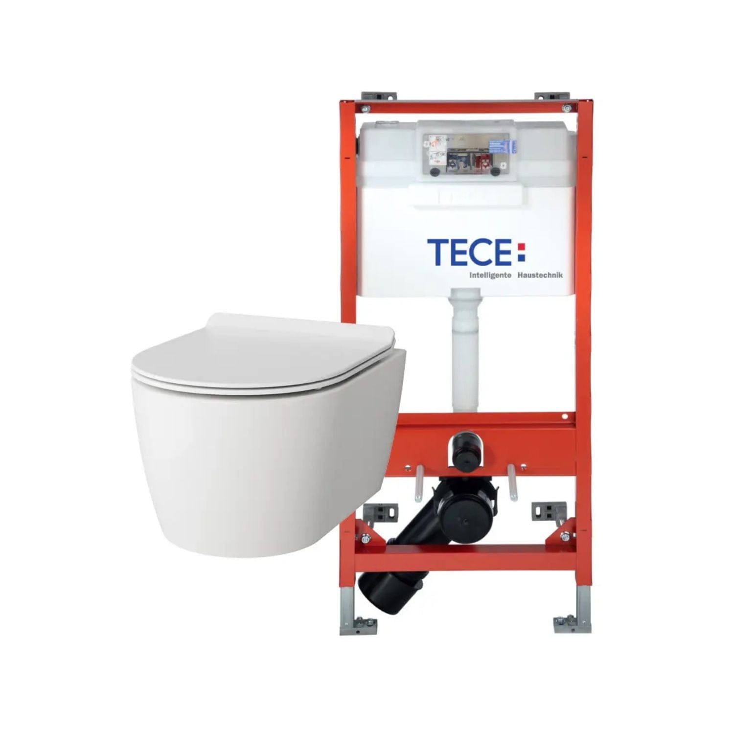 VikingBad Aida Kompakt Toalettpakke veggskål D49cm, soft-close sete og TECE sisterne Hvit / Slim soft-close / Nei VikingBad Toalettpakker VB-114116