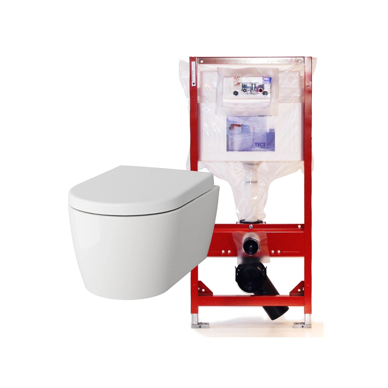 VikingBad Aida Standard Toalettpakke veggskål D55cm, soft-close sete og TECE sisterne Hvit / Standard soft-close / Ja VikingBad Toalettpakker VB-114118