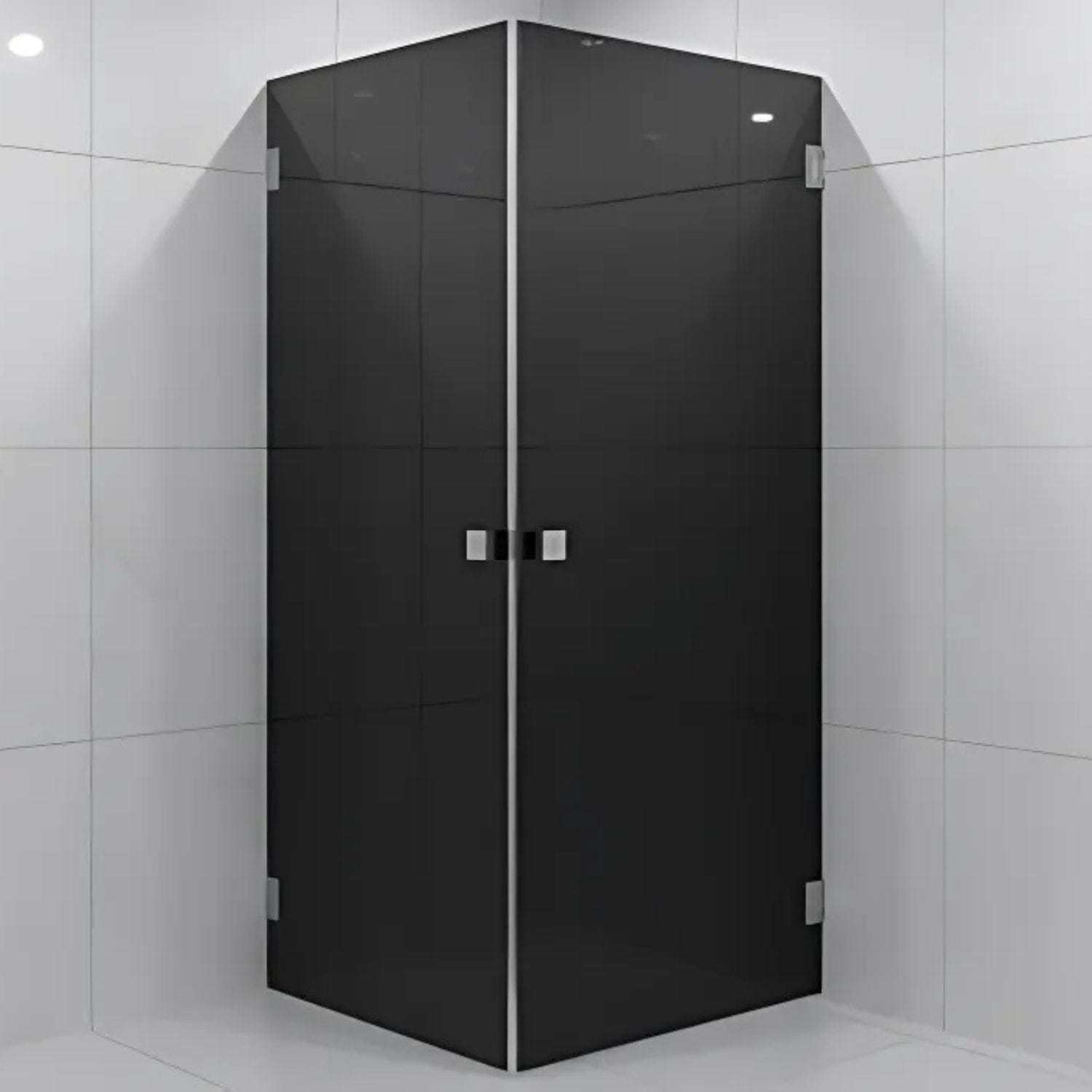 VikingBad Emil Dusjhjørne Rett - Farget glass Krom / 90x90cm / Sotet glass VikingBad Dusjhjørne VB-117899