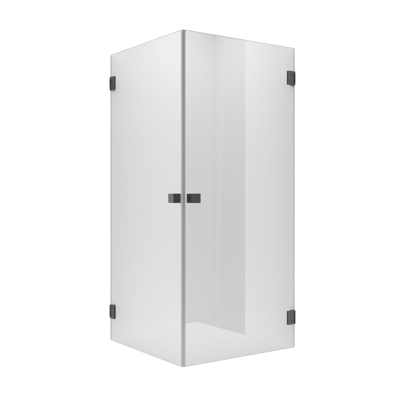 Vikingbad EMIL Dusjhjørne Rett H200cm Børstet grå / 70x70cm / Klart glass VikingBad Dusjhjørne VB-118705