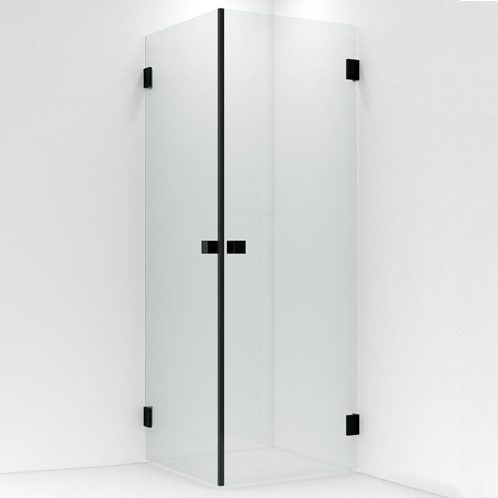 VikingBad EMIL Dusjhjørne Rett H200cm Svart matt / 70x70cm / Klart glass VikingBad Dusjhjørne VB-114413