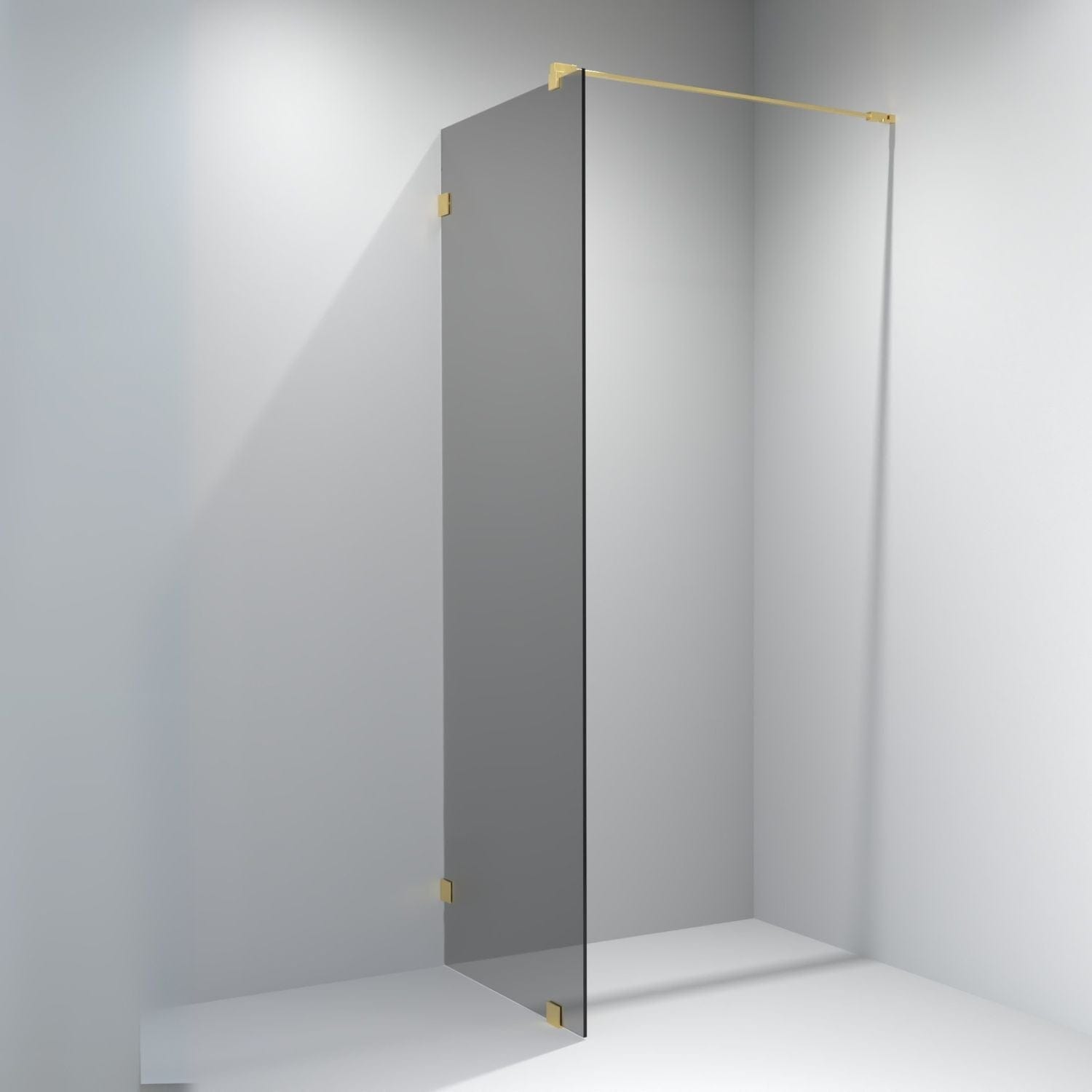 VikingBad Emil Glassfelt - Farget glass Gull / 100cm / Sotet glass VikingBad Dusjvegg VB-117886