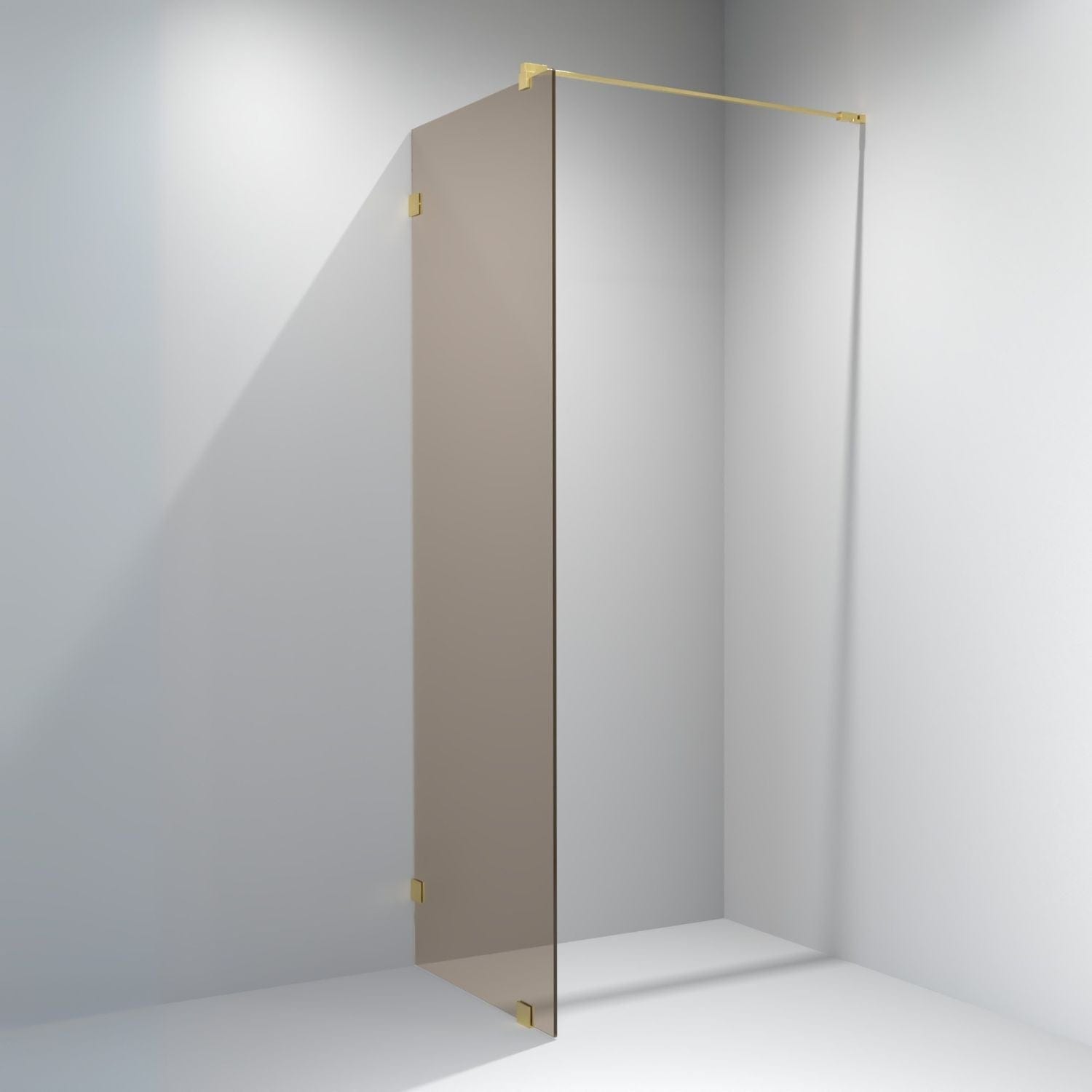 VikingBad Emil Glassfelt - Farget glass Gull / 90cm / bronse glass VikingBad Dusjvegg VB-117892