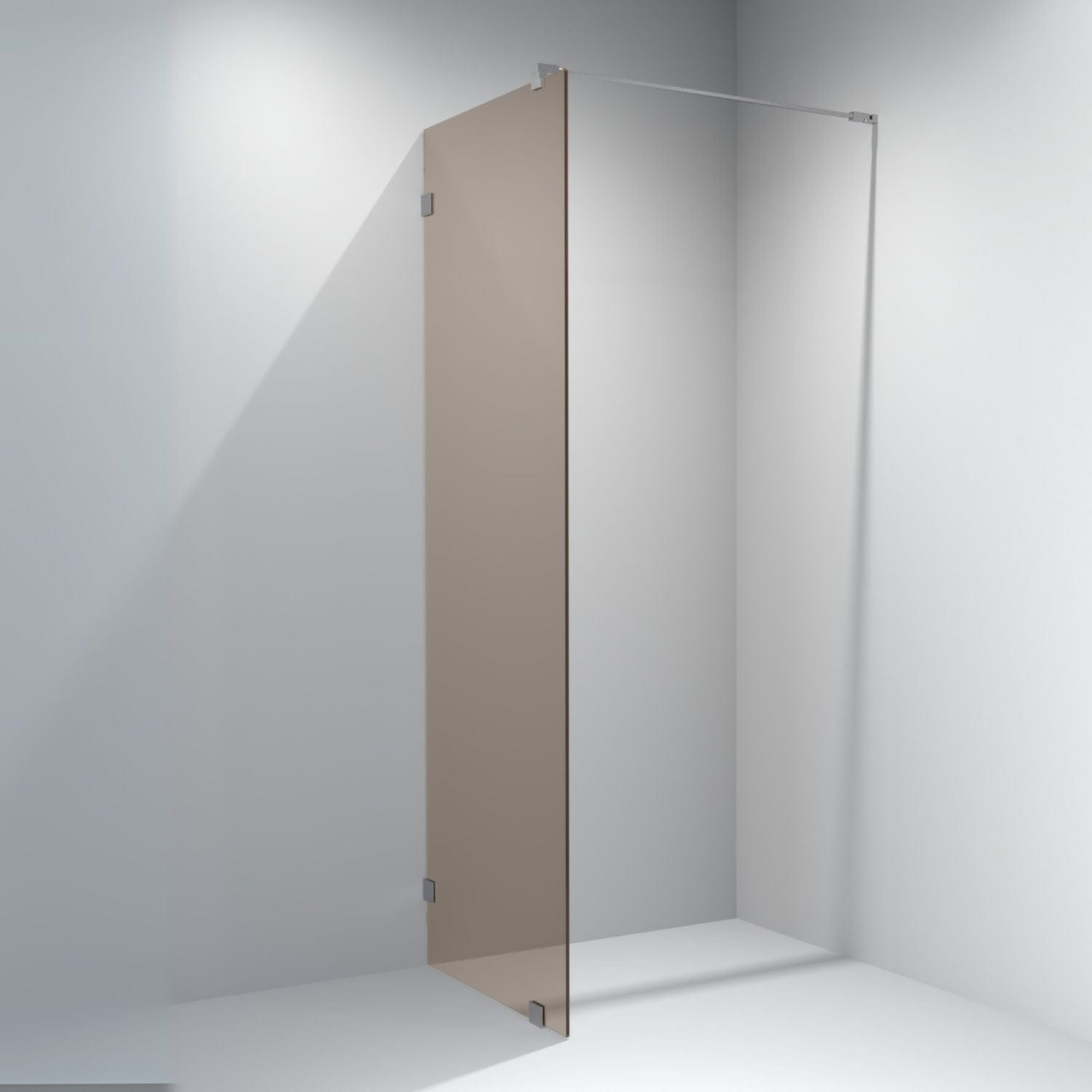 VikingBad Emil Glassfelt - Farget glass Krom / 120cm / bronse glass VikingBad Dusjvegg VB-117896