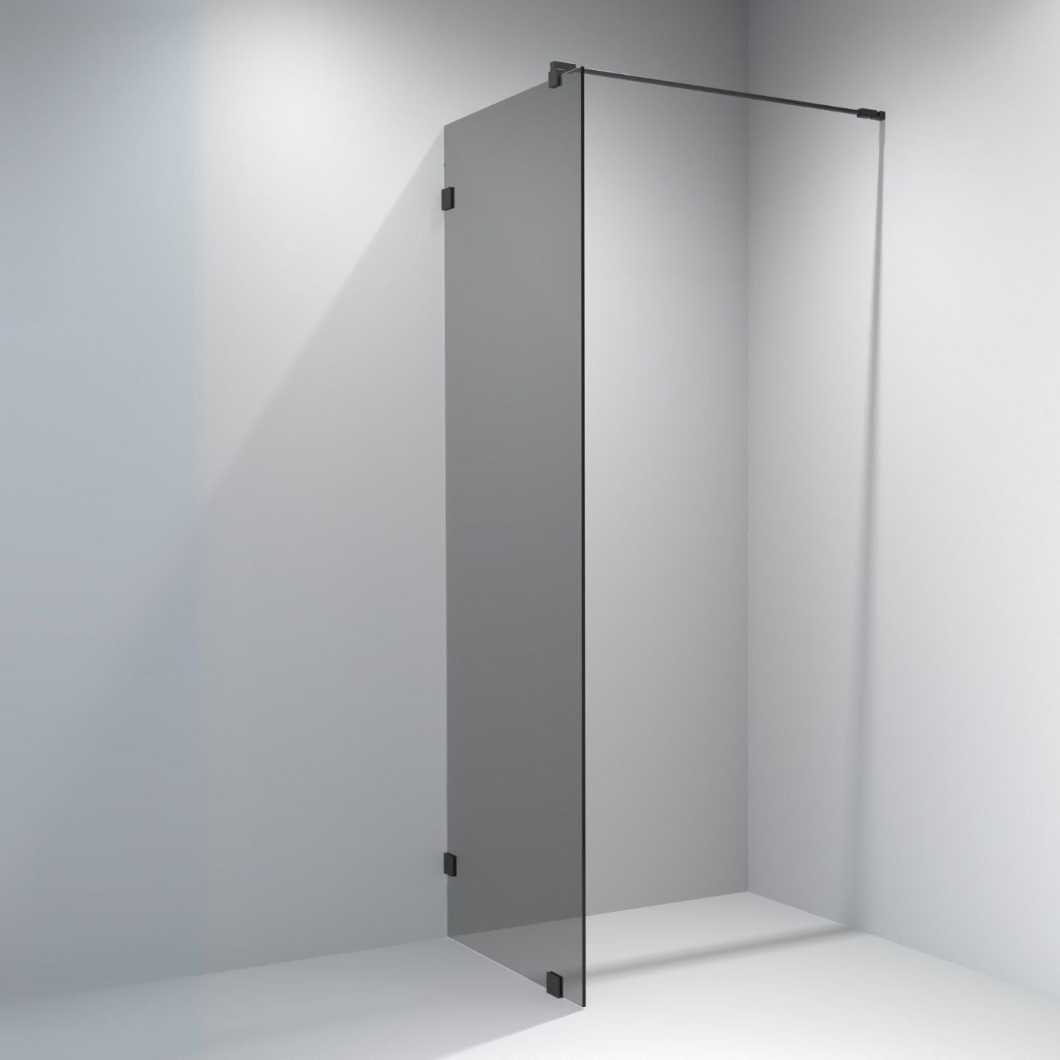 VikingBad Emil Glassfelt - Farget glass Svart / 100cm / Sotet glass VikingBad Dusjvegg VB-117885