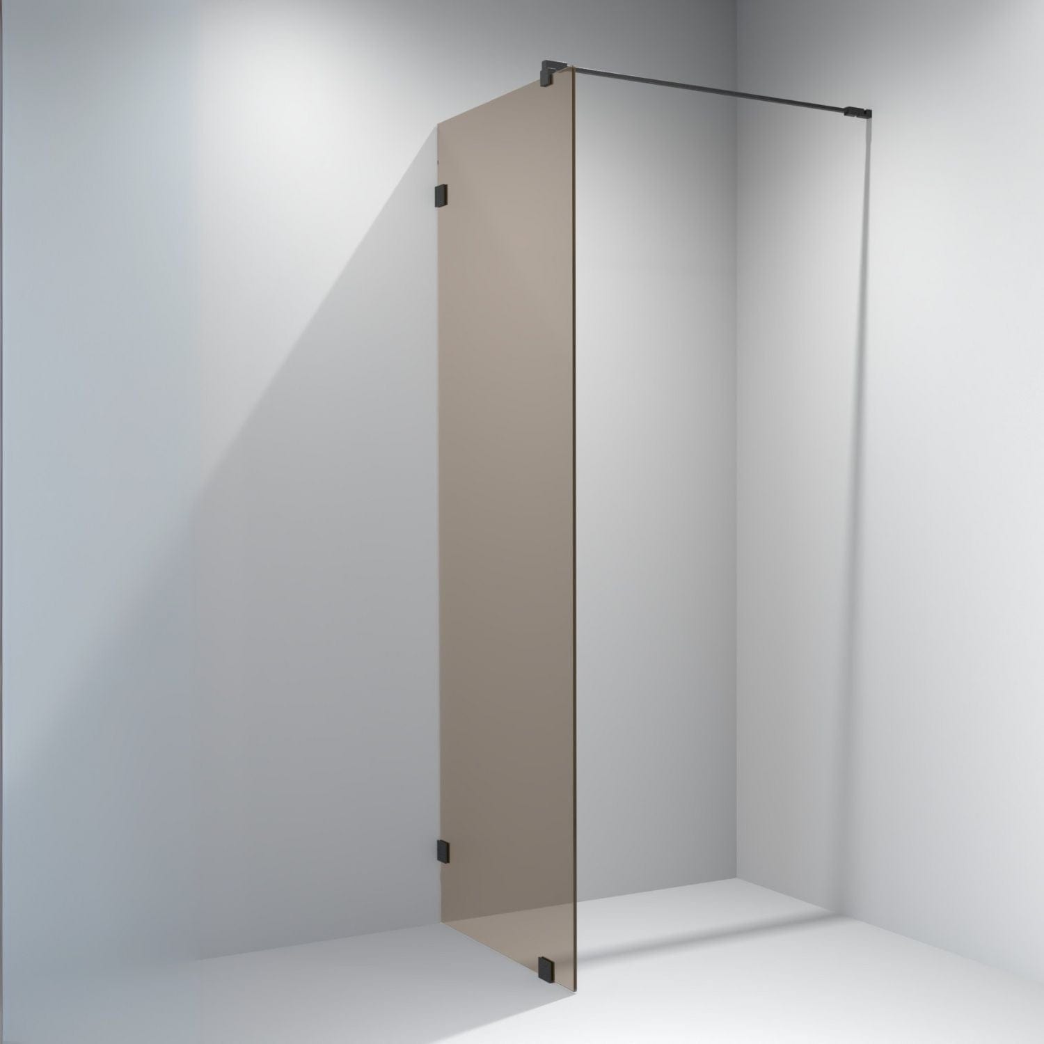 VikingBad Emil Glassfelt - Farget glass Svart / 120cm / bronse glass VikingBad Dusjvegg VB-117897