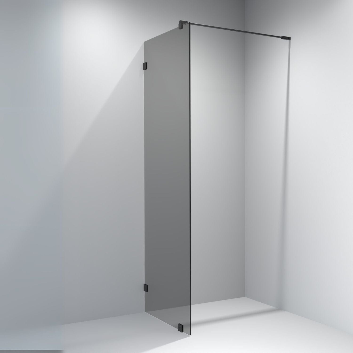 VikingBad Emil Glassfelt - Farget glass Svart / 90cm / Sotet glass VikingBad Dusjvegg VB-117882