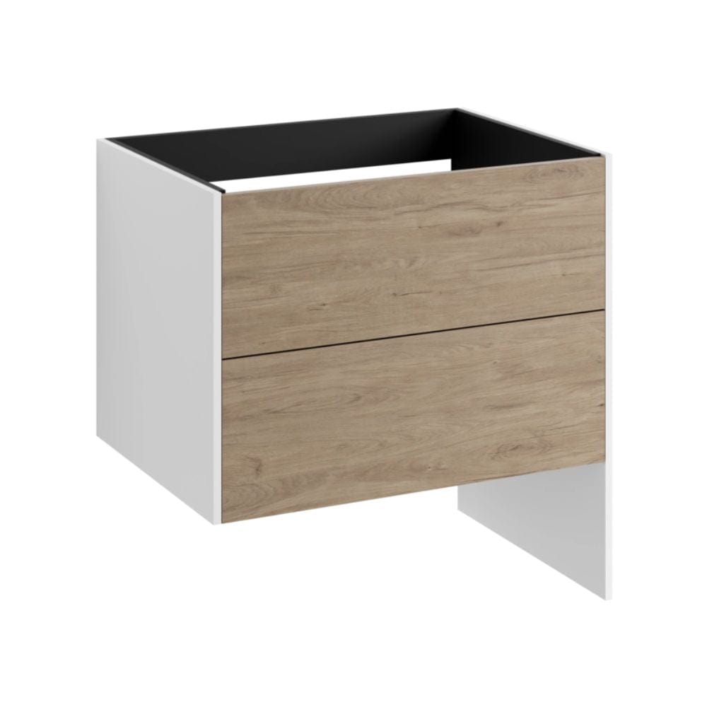 VikingBad Fay Servantskap med Lang Sideplate Hvit matt/eik / 80cm VikingBad Servantskap VB-119354