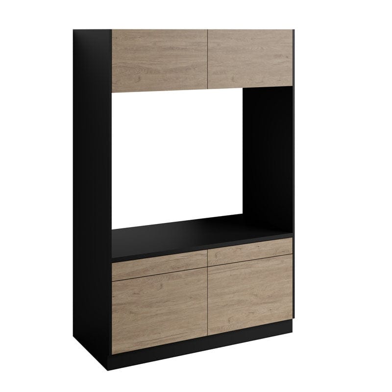 Vikingbad Fay Slett Dobbel Innbygginsskap Svart matt/skandinavisk eik / 123cm VikingBad Innbygginsskap VB-119862