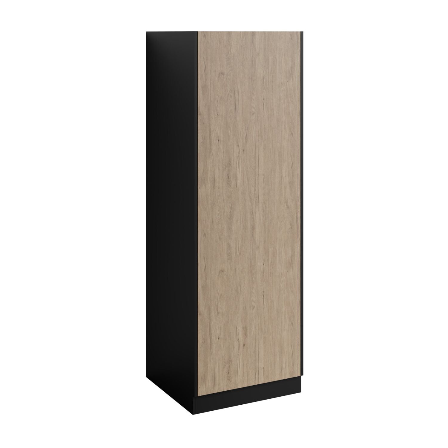 VikingBad Fay Slett Høyskap med Grunne Hyller Svart matt/eik VikingBad Høyskap bad VB-119181