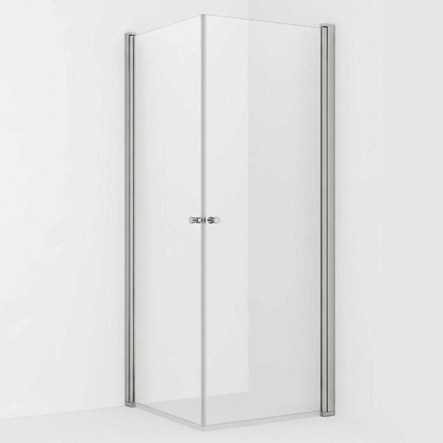 VikingBad LIAM Dusjhjørne Rett H195cm Sølv / 70x70cm / Klart glass VikingBad Dusjhjørne VB-112127