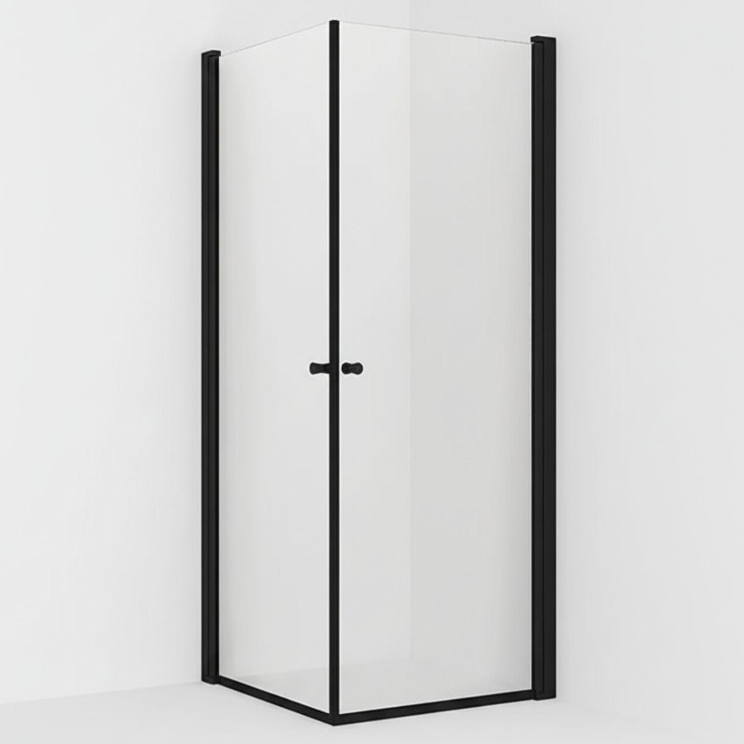 VikingBad LIAM Dusjhjørne Rett H195cm Svart matt / 70x70cm / Klart glass VikingBad Dusjhjørne VB-112137