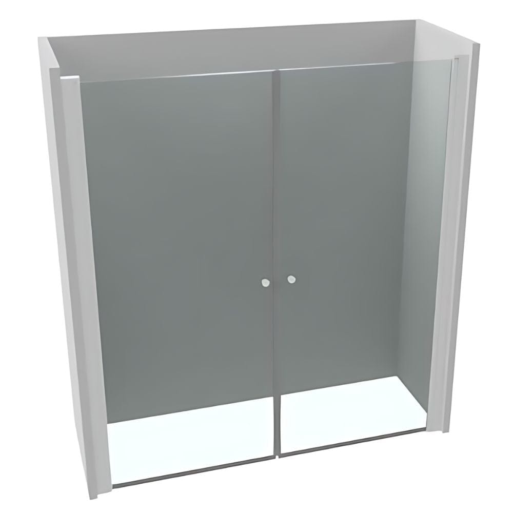 VikingBad Liam Dusjnisje Saloon B80-105cm Sølv / 80cm / Klart glass VikingBad Dusjnisje VB-003821-03