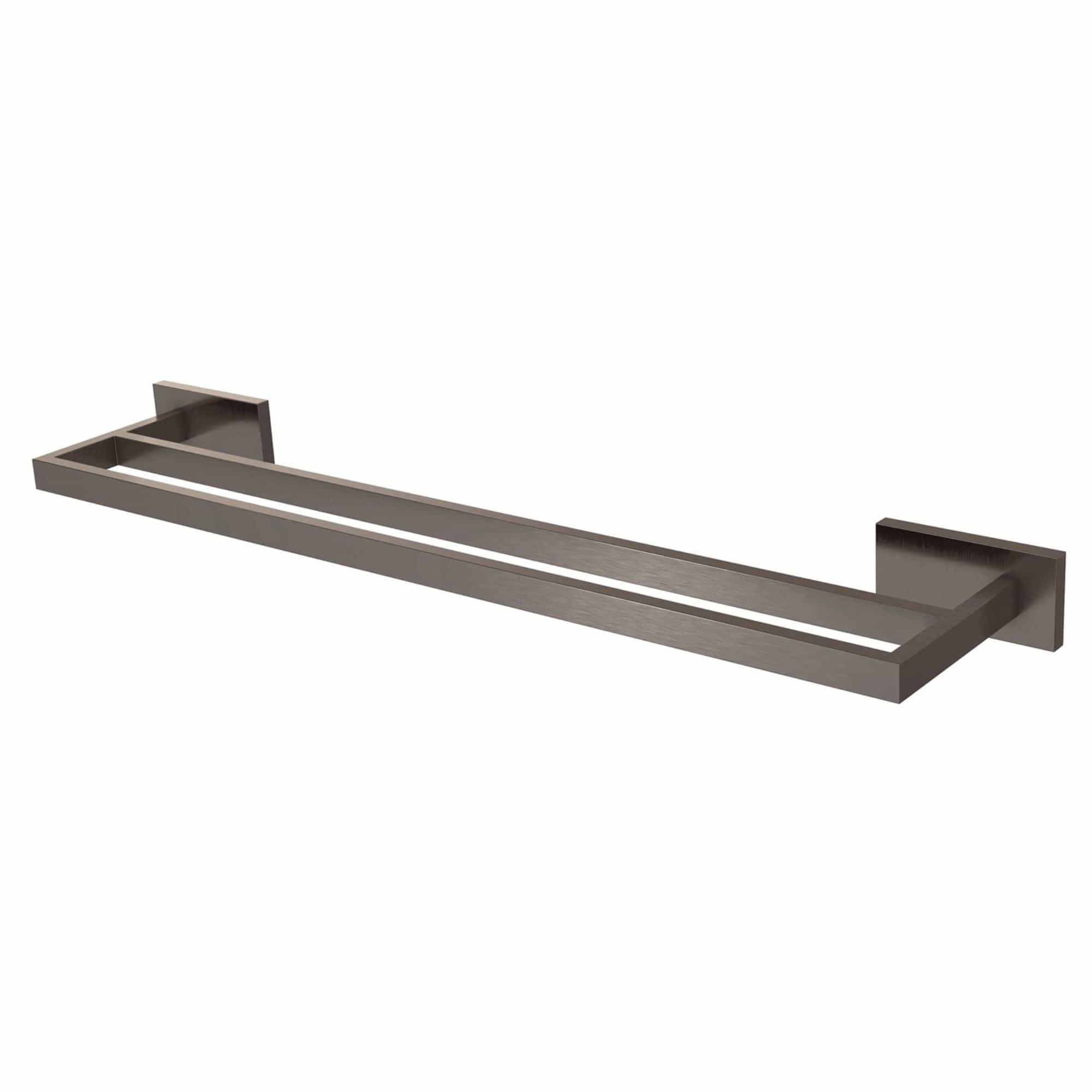 VikingBad Luna Rett Dobbel Håndklestang B65cm Børstet grå VikingBad Håndklestang VB-017984-06