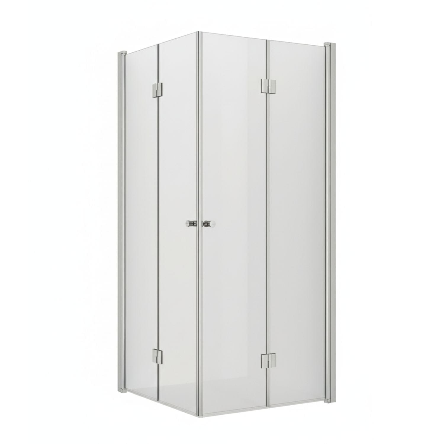 VikingBad MATS Dusjhjørne Leddet H195cm Sølv / 70x70cm / Klart glass VikingBad Dusjhjørne VB-107598