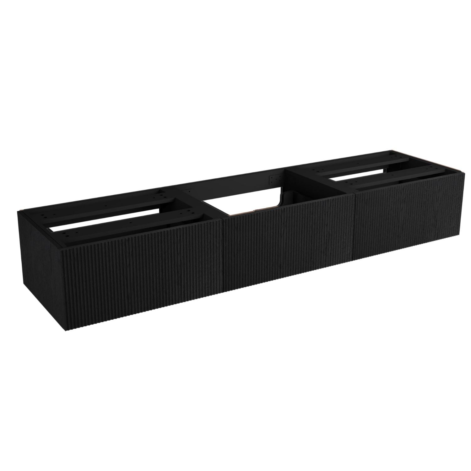 VikingBad MIE Demi Bølge Servantskap 180 (3x60)x46x29cm Svart eik / 180cm dobbel VikingBad Servantskap VB-116943