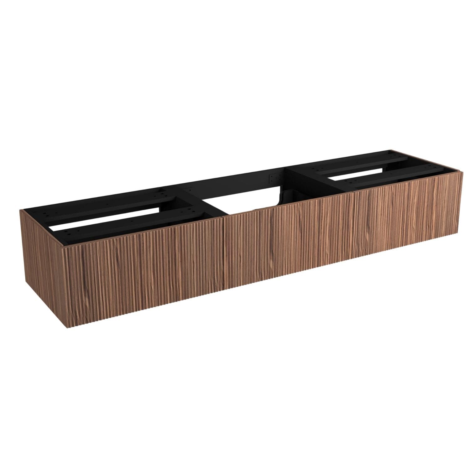 VikingBad MIE Demi Bølge Servantskap 180 (3x60)x46x29cm Valnøtt / 180cm dobbel VikingBad Servantskap VB-116945